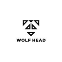 flacher Vektor der Wolf-Logo-Icon-Design-Vorlage