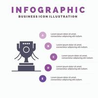 Award Cup Irland Solid Icon Infografiken 5 Schritte Präsentationshintergrund vektor