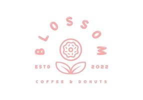 Donut-Blume-Logo, geeignet für Donut-Läden, Cafés und andere. vektor