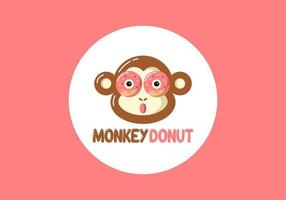 Monkey Donut-Logo, geeignet für Donut-Shop-Marke. vektor