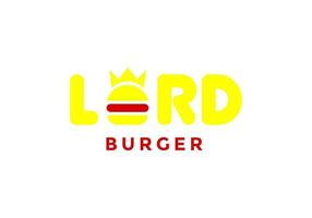 Burger-Lord-Logo, perfekt für Burger-Shop vektor
