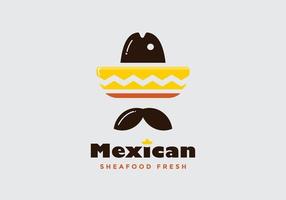 mexico hatt logotyp, lämplig för restauranger, kaféer, och andra. vektor