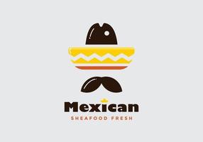 Mexiko-Hut-Logo, geeignet für Restaurants, Cafés und andere. vektor