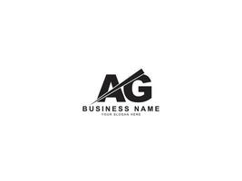 Brief-AG-Logo-Symbol, minimalistisches AG-Logo-Briefdesign vektor