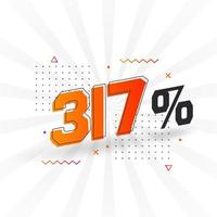 317 rabatt marknadsföring baner befordran. 317 procent försäljning PR design. vektor