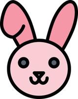 Hase Ostern Kaninchen flache Farbe Symbol Vektor Symbol Banner Vorlage