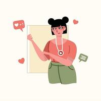 person Beroende till social media illustration vektor