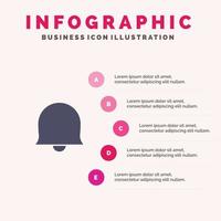 klocka tecken Twitter fast ikon infographics 5 steg presentation bakgrund vektor