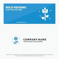 Dekoration Ostern Blume Pflanze solide Symbol Website Banner und Business-Logo-Vorlage vektor