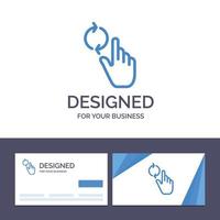 kreativ företag kort och logotyp mall finger hand refresh gest vektor illustration