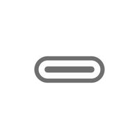 eps10 grå vektor uSB typ c hamn kontakt abstrakt ikon isolerat på vit bakgrund. typ c avgift kabel- symbol i en enkel platt trendig modern stil för din hemsida design, logotyp, och mobil app