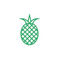 eps10 grüne Vektorananas mit Blattlinie Kunstsymbol isoliert auf weißem Hintergrund. Ananas-Umrisssymbol in einem einfachen, flachen, trendigen, modernen Stil für Ihr Website-Design, Logo und mobile Anwendung vektor