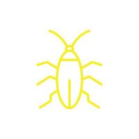 eps10 gelbe Vektorkakerlaken-Fehlerlinie Kunstikone lokalisiert auf weißem Hintergrund. Kakerlaken-Insekten-Umrisssymbol in einem einfachen, flachen, trendigen, modernen Stil für Ihr Website-Design, Logo und mobile Anwendung vektor