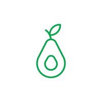 eps10 grüne Vektor-Avocado-Obst- oder Gemüselinie Kunstsymbol isoliert auf weißem Hintergrund. Food Fruit Outline Symbol in einem einfachen, flachen, trendigen, modernen Stil für Ihr Website-Design, Logo und mobile App vektor