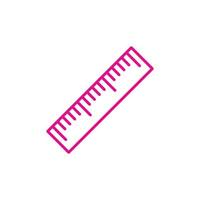 eps10 rosa Vektormesslineal Kunstsymbol isoliert auf weißem Hintergrund. Längen- oder Skalenumrisssymbol in einem einfachen, flachen, trendigen, modernen Stil für Ihr Website-Design, Logo und Ihre mobile App vektor