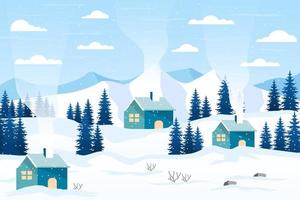 platt design vinter- landskap illustration vektor