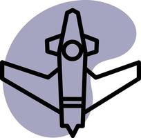 flygande raket, ikon illustration, vektor på vit bakgrund