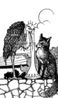 Fuchs und Storch, Vintage Illustration vektor