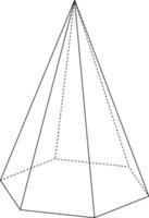 hexagonal pyramid, årgång illustration vektor