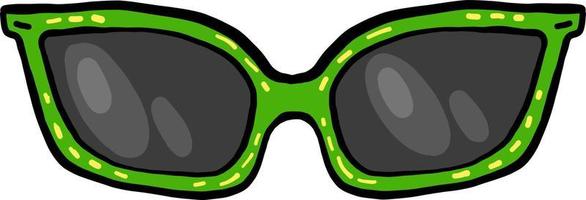 grüne Sonnenbrille, Illustration, Vektor auf weißem Hintergrund.