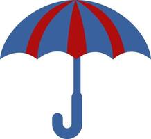 röd och blå paraply, ikon illustration, vektor på vit bakgrund