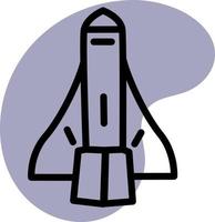 Weltraumforschungsschiff, Symbolabbildung, Vektor auf weißem Hintergrund