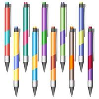 uppsättning av flerfärgad pennor på en vit bakgrund vektor