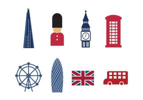 Gratis London Sevärdheter och ikoner vektor