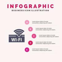 hotel wifi service gerät infografiken präsentationsvorlage 5 schritte präsentation vektor