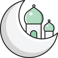 ramadan-mondvektorillustration auf einem hintergrund. hochwertige symbole. vektorikonen für konzept und grafikdesign. vektor