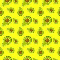 Avocado-Muster, Illustration, Vektor auf weißem Hintergrund