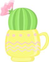 kaktus i pott, illustration, vektor på vit bakgrund