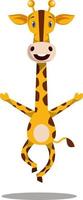 Cartoon-Giraffe springt vektor