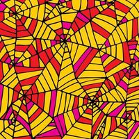 Halloween-Spinnennetztapete, handgezeichnet, Hintergrund, Druck, Kunst. vektor
