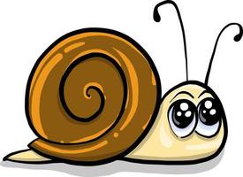 kleine Schnecke, Illustration, Vektor auf weißem Hintergrund