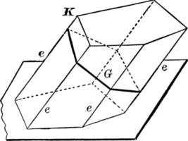 lateral område av en prisma, årgång illustration. vektor