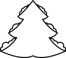 Weißer schneebedeckter Weihnachtsbaum, Illustration, Vektor auf weißem Hintergrund.