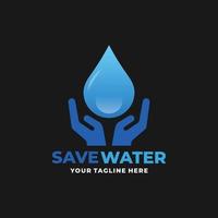 spara vatten logotyp. vatten vård logotyp vektor