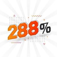 288 rabatt marknadsföring baner befordran. 288 procent försäljning PR design. vektor
