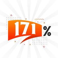 171 rabatt marknadsföring baner befordran. 171 procent försäljning PR design. vektor