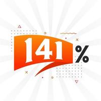 141 Rabatt-Marketing-Banner-Promotion. 141 Prozent verkaufsförderndes Design. vektor