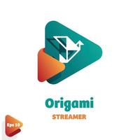 origami banderoll logotyp vektor