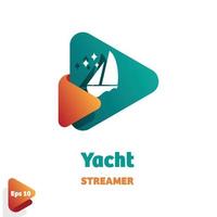 Yacht banderoll logotyp vektor