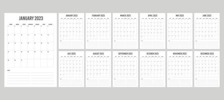 Set Kalender Hochformat, 365 Tage vektor