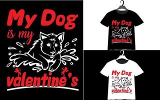 bestes Hunde-Valentinstag-T-Shirt-Design vektor