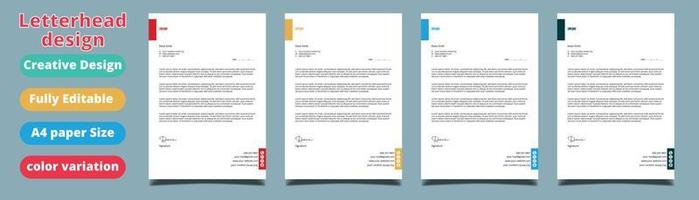 rena och professionell företags- företag företag brev mall design med Färg variation bunt vektor