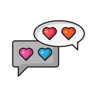 Liebes-Chat-Vektorillustration auf einem Hintergrund. Premium-Qualitätssymbole. Vektorsymbole für Konzept und Grafikdesign. vektor