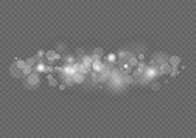 Licht abstrakte leuchtende Bokeh-Lichter. leichter Bokeh-Effekt isoliert. Weihnachtshintergrund aus glänzendem Staub. vektor