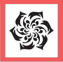 Mandala vereinfachtes Design auf weißem Hintergrund mit einigen rosa Elementen darin vektor