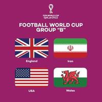 fotboll värld kopp grupp b, Land flagga vektor